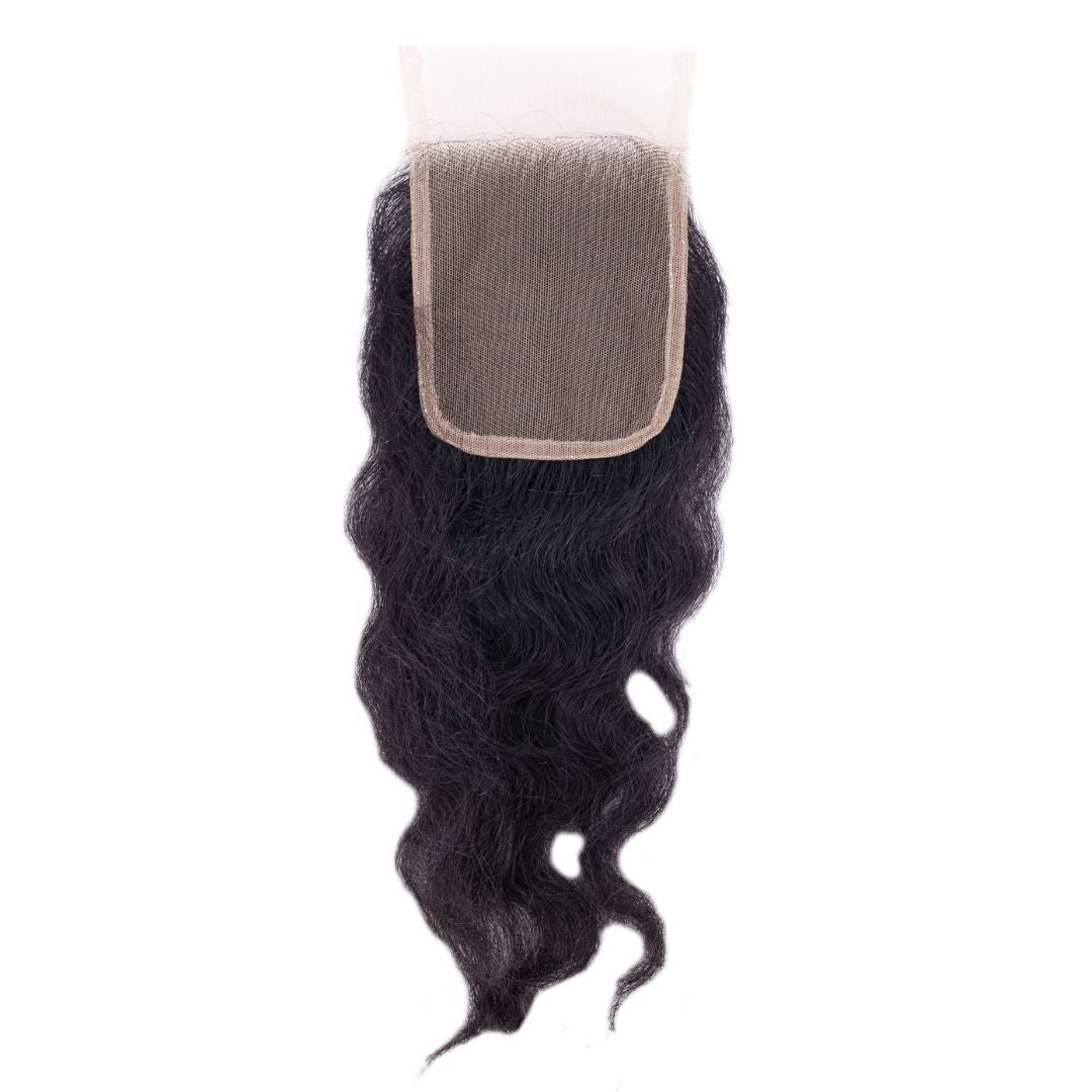 Raw Indian Curly Closure 4x4